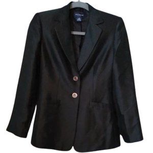 Silk Y2K Ann Taylor Black Blazer Jacket Bracelet Sleeve 90s Loose Fit Classic 2